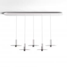 Koncept Inc CMP-L5-S-06-MWT+GDGY9 - Combi Pendant 6" Linear 5 Combo Matte White with Matte White Canopy