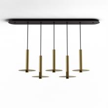 Koncept Inc CMP-L5-S-12-BRS+MBRS9 - Combi Pendant 12&#34; Linear 5 Combo Brass with Matte Black Canopy