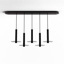 Koncept Inc CMP-L5-S-12-MTB+GDGY9 - Combi Pendant 12&#34; Linear 5 Combo Matte Black with Matte Black Canopy