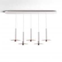 Koncept Inc CMP-L5-S-12-MWT+GTEA9 - Combi Pendant 12&#34; Linear 5 Combo Matte White with Matte White Canopy