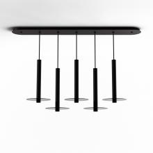 Koncept Inc CMP-L5-S-16-MTB+GDGY9 - Combi Pendant 16&#34; Linear 5 Combo Matte Black with Matte Black Canopy