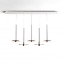 Koncept Inc CMP-L5-S-16-MWT+GTEA9 - Combi Pendant 16&#34; Linear 5 Combo Matte White with Matte White Canopy