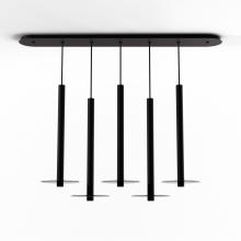 Koncept Inc CMP-L5-S-24-MTB+GDGY9 - Combi Pendant 24&#34; Linear 5 Combo Matte Black with Matte Black Canopy