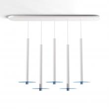 Koncept Inc CMP-L5-S-24-MWT+GBLU9 - Combi Pendant 24&#34; Linear 5 Combo Matte White with Matte White Canopy