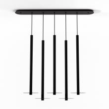 Koncept Inc CMP-L5-S-36-MTB+GDGY9 - Combi Pendant 36&#34; Linear 5 Combo Matte Black with Matte Black Canopy