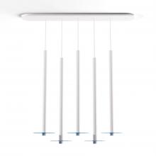 Koncept Inc CMP-L5-S-36-MWT+GBLU9 - Combi Pendant 36&#34; Linear 5 Combo Matte White with Matte White Canopy