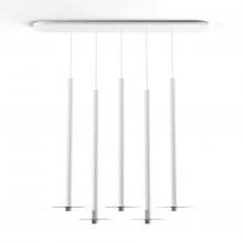 Koncept Inc CMP-L5-S-36-MWT+GDGY9 - Combi Pendant 36&#34; Linear 5 Combo Matte White with Matte White Canopy