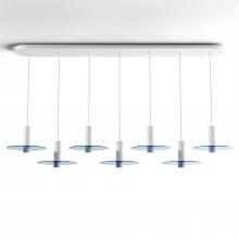 Koncept Inc CMP-L7-S-06-MWT+GBLU9 - Combi Pendant 6&#34; Linear 7 Combo Matte White with Matte White Canopy