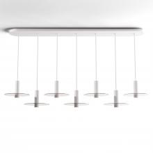 Koncept Inc CMP-L7-S-06-MWT+GCLR9 - Combi Pendant 6&#34; Linear 7 Combo Matte White with Matte White Canopy, 9&#34; glass plate (Clear) 