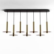 Koncept Inc CMP-L7-S-12-BRS+GTEA9 - Combi Pendant 12&#34; Linear 7 Combo Brass with Matte Black Canopy