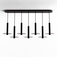 Koncept Inc CMP-L7-S-12-MTB+GDGY9 - Combi Pendant 12&#34; Linear 7 Combo Matte Black with Matte Black Canopy