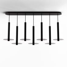 Koncept Inc CMP-L7-S-16-MTB+GDGY9 - Combi Pendant 16&#34; Linear 7 Combo Matte Black with Matte Black Canopy