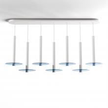 Koncept Inc CMP-L7-S-16-MWT+GBLU9 - Combi Pendant 16&#34; Linear 7 Combo Matte White with Matte White Canopy