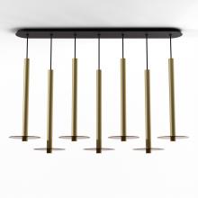 Koncept Inc CMP-L7-S-24-BRS+GTEA9 - Combi Pendant 24&#34; Linear 7 Combo Brass with Matte Black Canopy