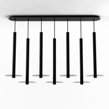 Koncept Inc CMP-L7-S-24-MTB+GDGY9 - Combi Pendant 24&#34; Linear 7 Combo Matte Black with Matte Black Canopy