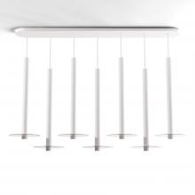 Koncept Inc CMP-L7-S-24-MWT+GCLR9 - Combi Pendant 24&#34; Linear 7 Combo Matte White with Matte White Canopy