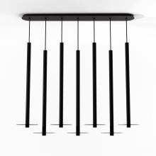 Koncept Inc CMP-L7-S-36-MTB+GDGY9 - Combi Pendant 36&#34; Linear 7 Combo Matte Black with Matte Black Canopy