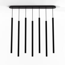 Koncept Inc CMP-L7-S-36-MTB - Combi Pendant 36&#34; Linear 7 Combo Matte Black with Matte Black Canopy