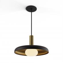 Koncept Inc CMP-S1-S-06-BRS+SMBB12+GLB - Combi Pendant 6&#34; Single Unit Brass with Matte Black Canopy