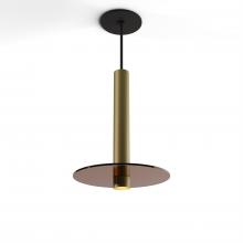 Koncept Inc CMP-S1-S-12-BRS+GTEA9 - Combi Pendant 12&#34; Single Unit Brass with Matte Black Canopy