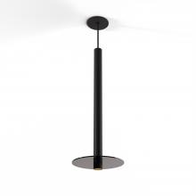 Koncept Inc CMP-S1-S-24-MTB+GDGY9 - Combi Pendant 24&#34; Single Unit Matte Black with Matte Black Canopy