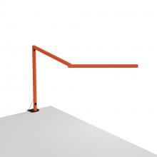 Koncept Inc ZBD3100-W-MOR-2CL - Z-Bar Mini Desk Lamp Gen 4 (Warm Light; Matte Orange) with Desk Clamp (Matte Black)