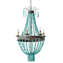 Regina Andrew 16-1012 - Beaded Turquoise Chandelier