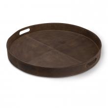 Regina Andrew 20-1582BRN - Derby Round Leather Tray