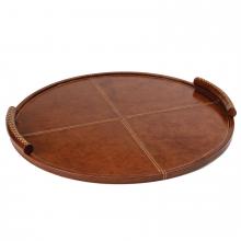 Regina Andrew 20-1657TAN - Forte Leather Tray Round Large