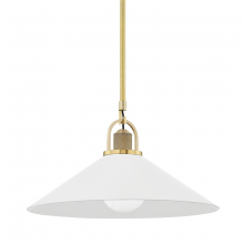 Hudson Valley 2620-AGB/WH - SYOSSET 1 LIGHT LARGE PENDANT