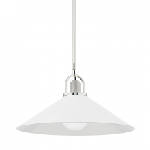 Hudson Valley 2620-PN/WH - SYOSSET 1 LIGHT LARGE PENDANT