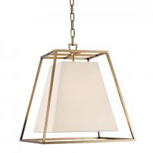 Hudson Valley 6917-AGB-WS - KYLE 4 LIGHT PENDANT w/WHITE SHADE