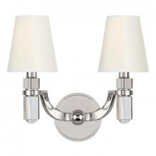 Hudson Valley 982-PN-WS - DAYTON 2 LIGHT WALL SCONCE w/WHITE SHADE