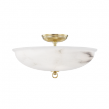 Hudson Valley MDS810-AGB - SOMERSET 3 LIGHT SEMI FLUSH