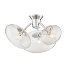 Hudson Valley KBS1471603-PN - OPERA 3 LIGHT FLUSH MOUNT