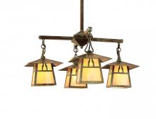 Arroyo Craftsman CCH-8/4EAM-VP - 8&#34; carmel 4 light chandelier without overlay (empty)