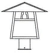 Arroyo Craftsman CP-12TM-S - 12" carmel post mount with t-bar overlay