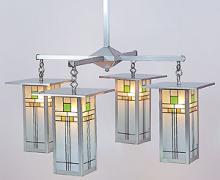 Arroyo Craftsman FCH-9L/4Y-VP - 9&#34; franklin long body 4 light chandelier