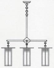 Arroyo Craftsman GCH-9L/4GWC-MB - 9&#34; glasgow long body 4 light chandelier