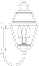 Arroyo Craftsman INB-8GRRM-P - 8&#34; inverness wall mount with glass roof