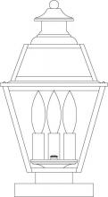 Arroyo Craftsman INC-8GRRM-RB - 8&#34; inverness column mount with glass roof