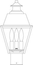 Arroyo Craftsman INP-8MRCLR-VP - 8&#34; inverness post mount with metal roof