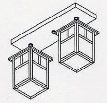 Arroyo Craftsman MCM-5/2TGW-VP - 5" mission 2 light ceiling mount with T-bar overlay