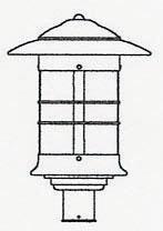 Arroyo Craftsman NP-14M-MB - 14&#34; newport post mount fixture