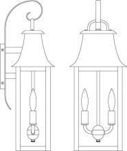 Arroyo Craftsman ORB-8CS-RC - 8&#34; orpington wall mount