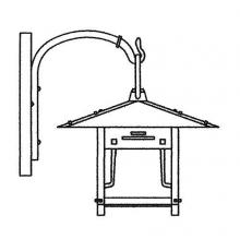 Arroyo Craftsman PDB-9GRC-BZ - 9" pagoda wall bracket