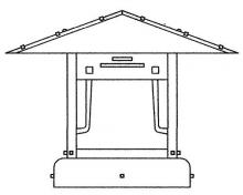 Arroyo Craftsman PDC-17GRC-BZ - 17&#34; pagoda column mount