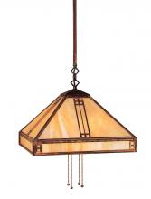 Arroyo Craftsman PSH-15F-BZ - 15" prairie stem hung pendant