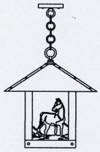 Arroyo Craftsman TRH-16HSOF-BK - 16&#34; timber ridge pendant with horse filigree