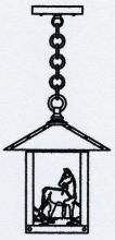 Arroyo Craftsman TRH-9HSM-P - 9&#34; timber ridge pendant with horse filigree